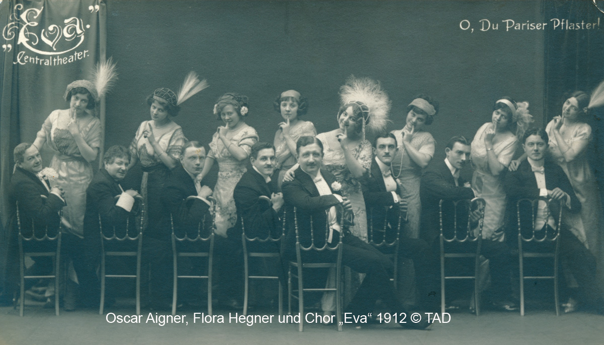 Chor und Solisten in der Operette Eva 1912