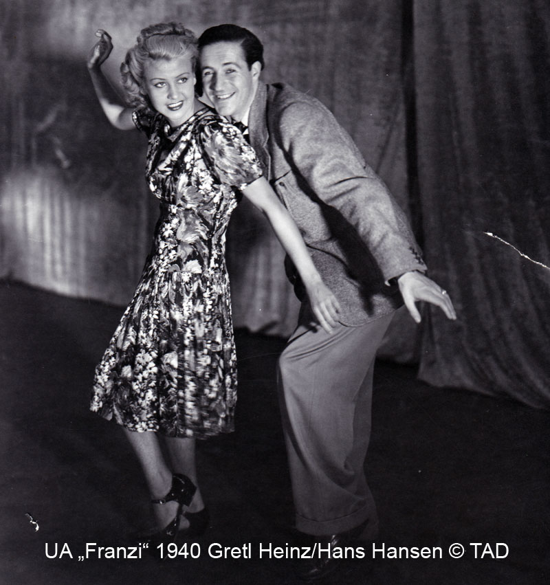 Gretl Heinz und Hans Hansen in Uraufführung Franzi 1940