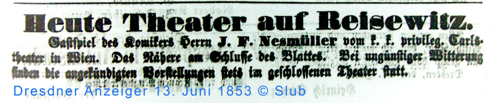 Anzeige Nesmüller 1853